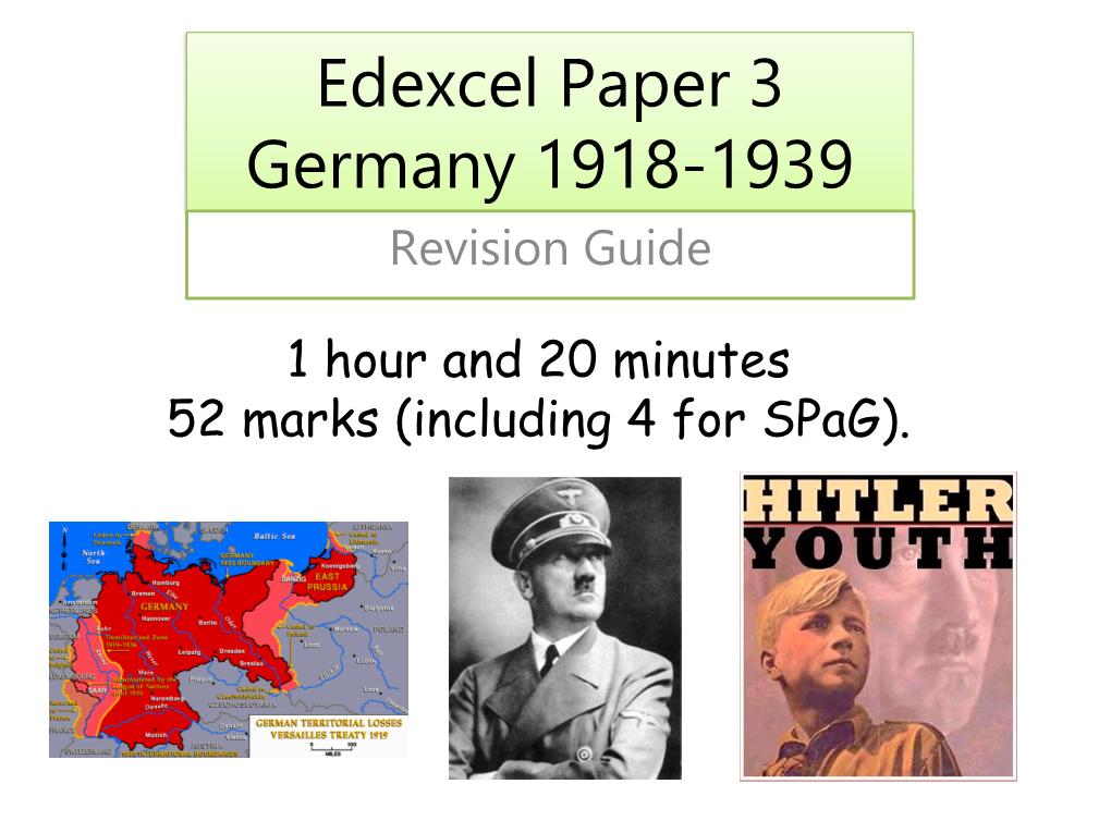 Edexcel Paper 3 Germany 1918-1939 Revision Guide