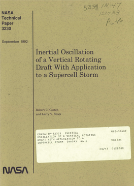 Inertial Oscillation of a Vertical Rotating Draft with Application to a Sup''ercell Storm