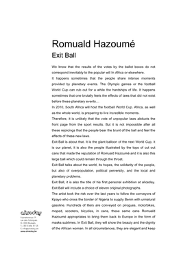 Romuald Hazoumé Exit Ball