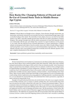 Changing Patterns of Discard and Re-Use of Ground Stone Tools in Middle Bronze Age Cyprus