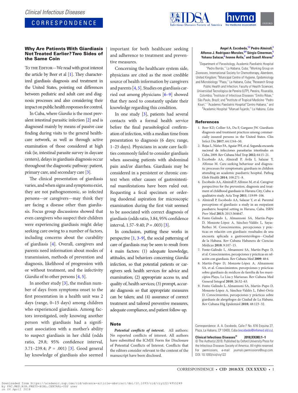 Clinical Infectious Diseases CORRESPONDENCE