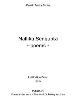 Mallika Sengupta - Poems