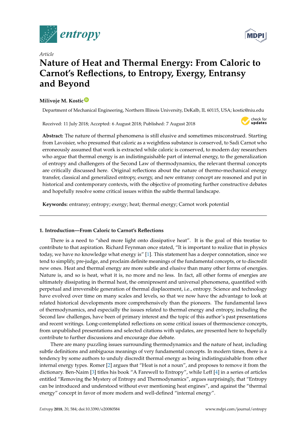 Nature of Heat and Thermal Energy: from Caloric to Carnot's Reflections, to Entropy, Exergy, Entransy and Beyond