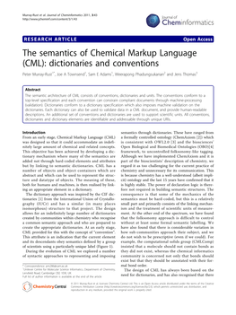 The Semantics of Chemical Markup Language (CML