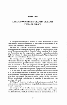 Ronald Daus LA FASCINACIÓN DE LAS GRANDES CIUDADES