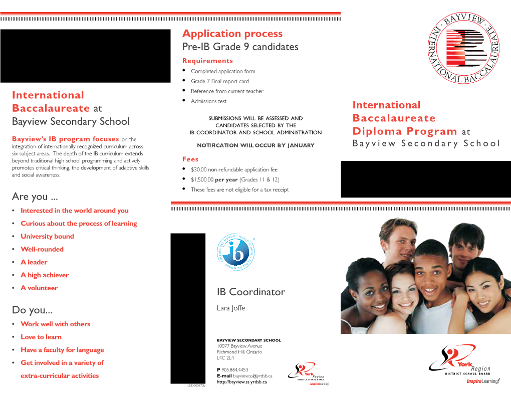 International Baccalaureate Diploma and the Ontario Secondary School Diploma at the Same Time