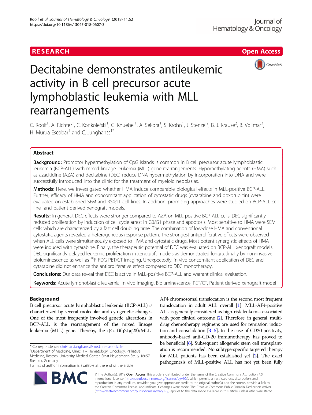 Decitabine Demonstrates Antileukemic Activity In B Cell Precursor Acute ...