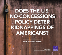 Does the U.S. No-Concessions Policy Deter Kidnappings of Americans?