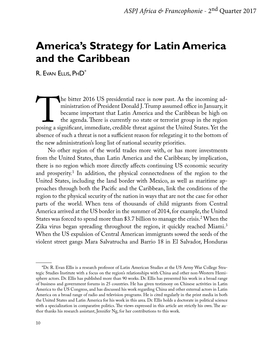 America's Strategy for Latin America and the Caribbean
