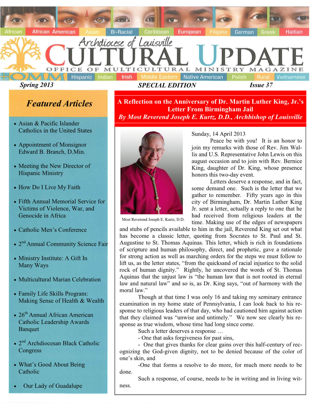 Cultural Update (Spring 2013 Issue