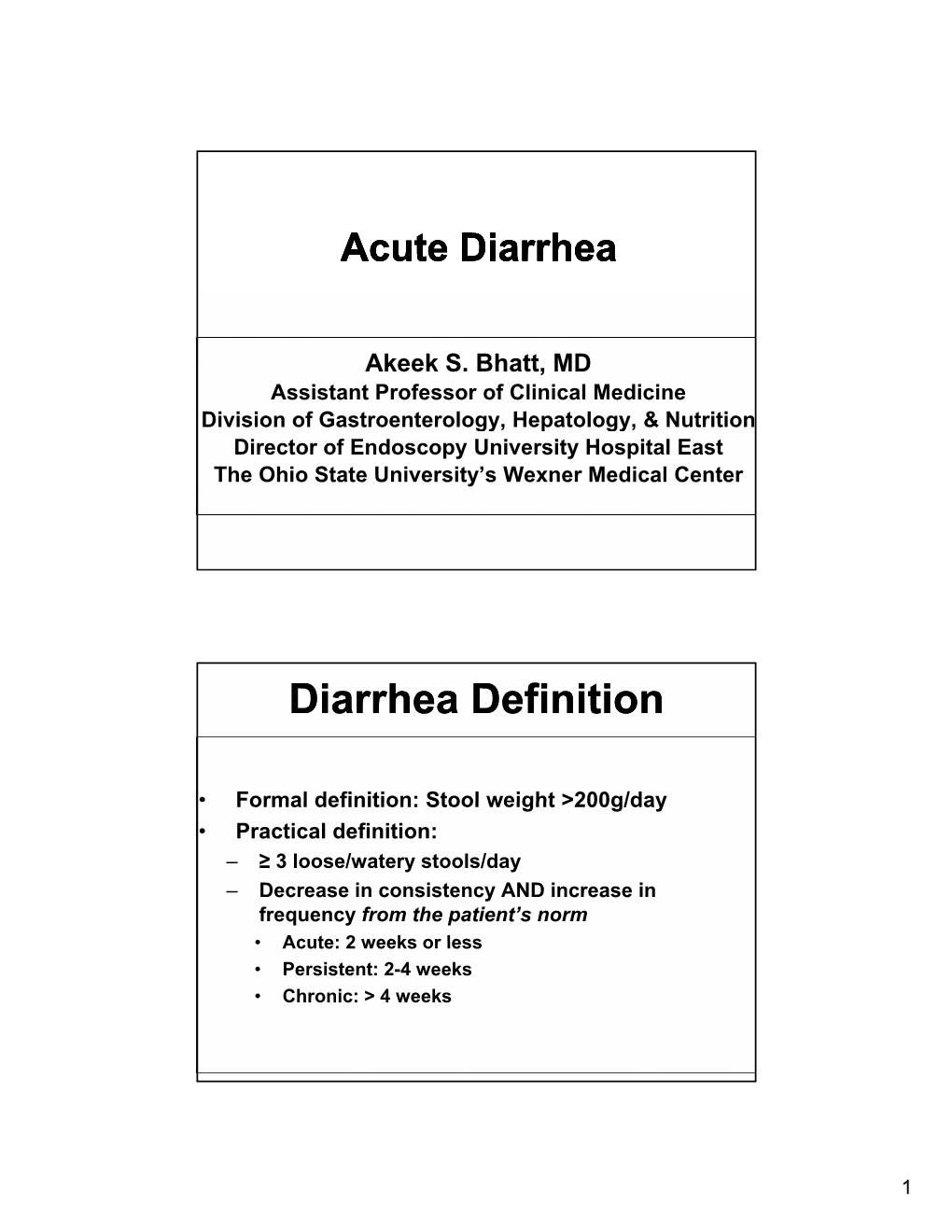 Diarrhea Definition