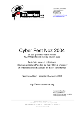 Cyber Fest Noz 2004 Le Plus Grand Fest-Noz Du Monde 102.000 Spectateurs Dans 82 Pays En 2003