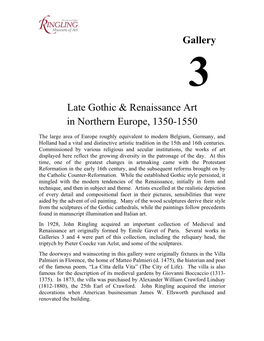 Gallery Late Gothic & Renaissance Art in Northern Europe, 1350-1550