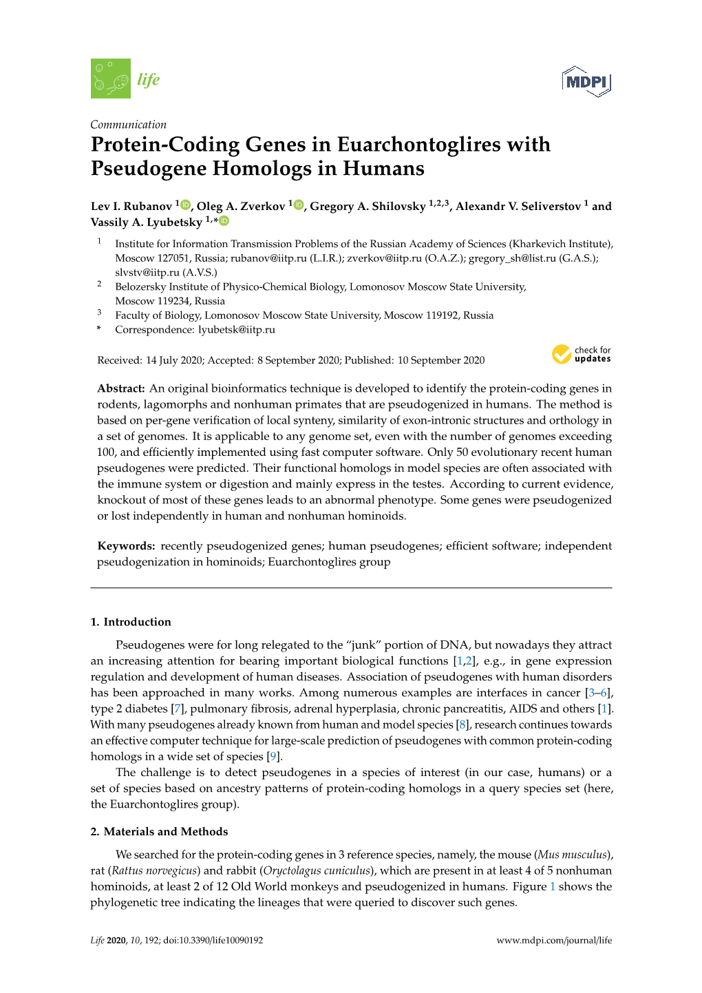 Protein-Coding Genes in Euarchontoglires with Pseudogene Homologs in Humans