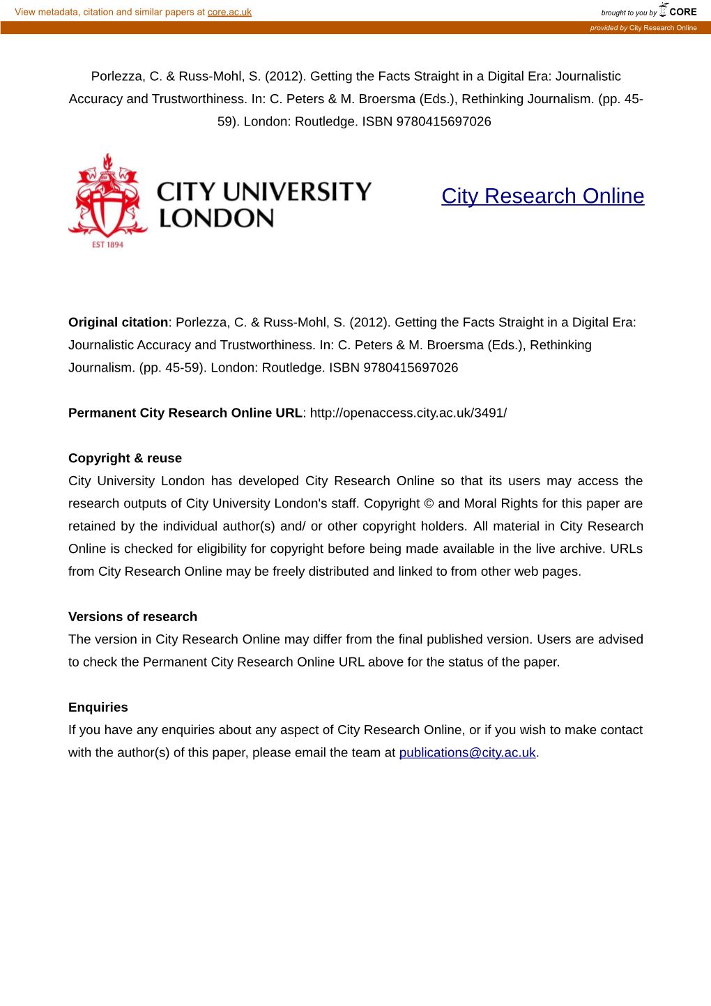 City Research Online