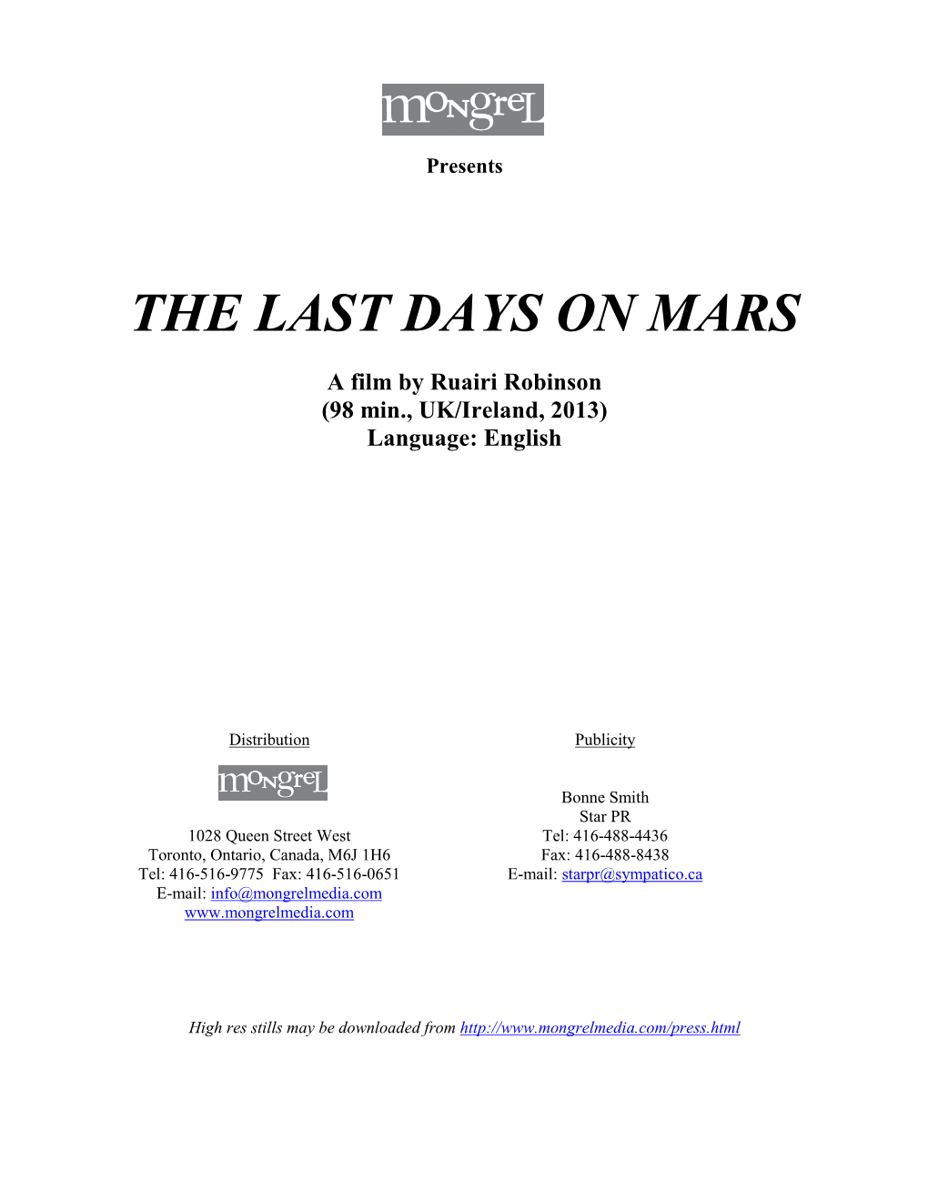 The Last Days on Mars