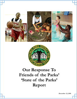 Our Response to Friends of the Parks' 'State of the Parks' Report