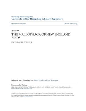 The Mallophaga of New England Birds James Edward Keirans Jr