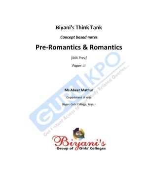 Pre-Romantics & Romantics