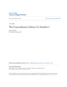 The Concordiensis, Volume 25, Number 2