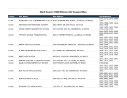 Clark County 2020 Democratic Caucus Sites