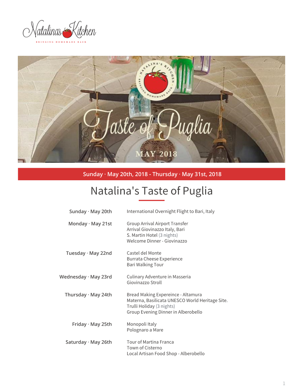 Natalina's Taste of Puglia