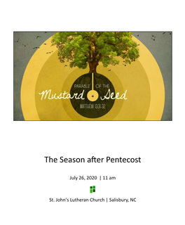 The Season After Pentecost