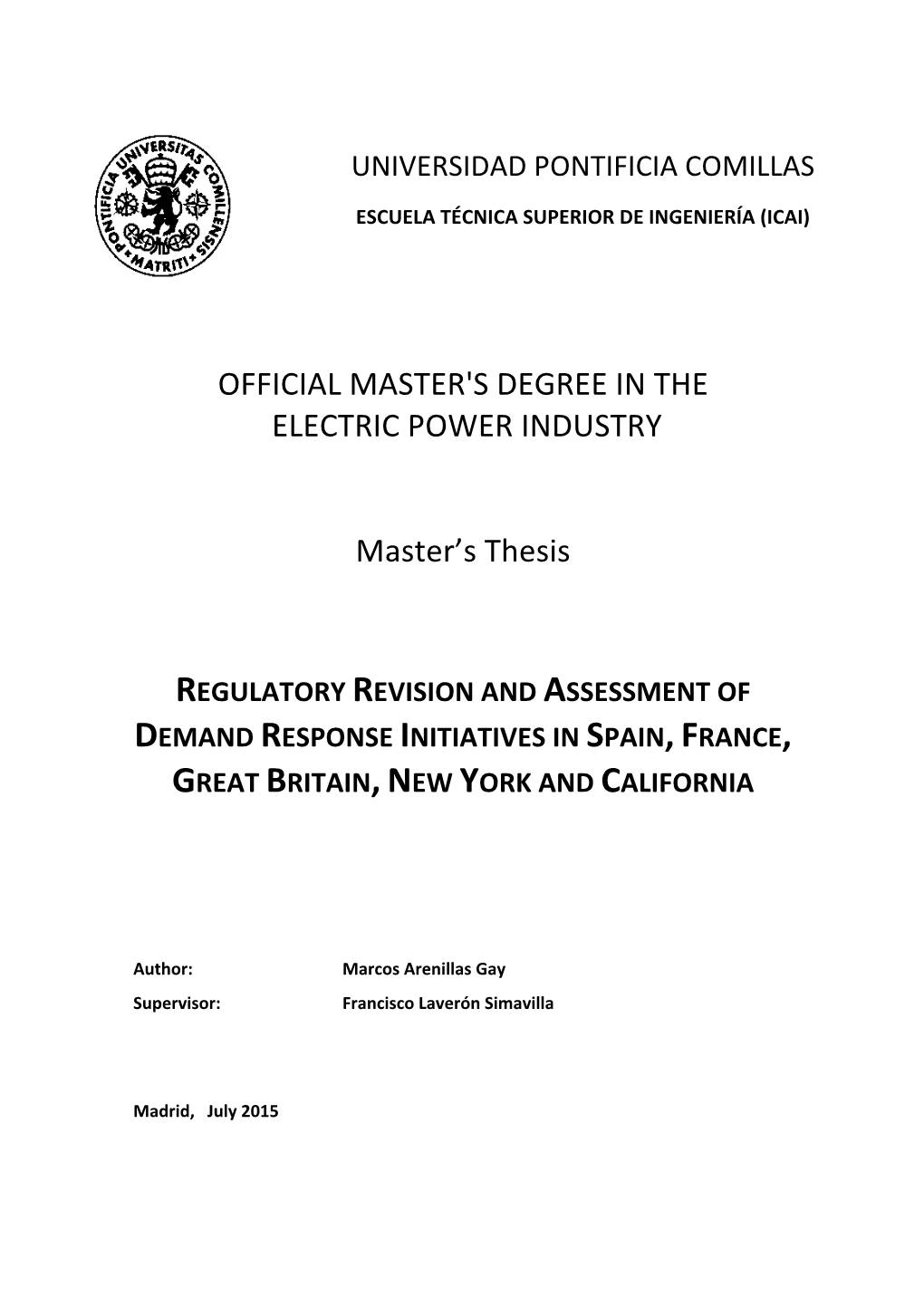 Official Master's Degree in the Electric Power Industry
