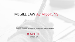 Mcgill LAW ADMISSIONS