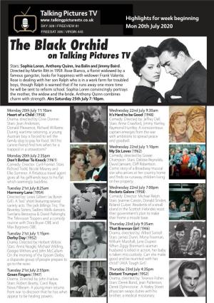 The Black Orchid on Talking Pictures TV Stars: Sophia Loren, Anthony Quinn, Ina Balin and Jimmy Baird