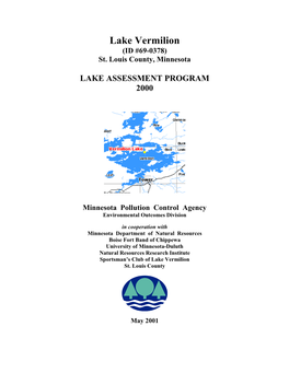 Lake Vermilion Water Quality Assessment
