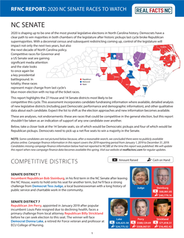 Rfnc Report: 2020 Nc Senate Races to Watch