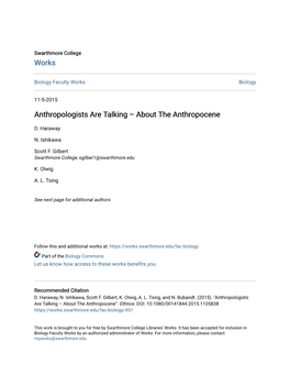 Anthropologists Are Talking – About the Anthropocene