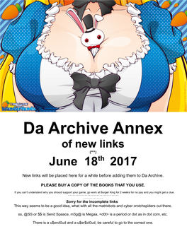 Da Archive Annex of New Links (^^) June 18Th 2017