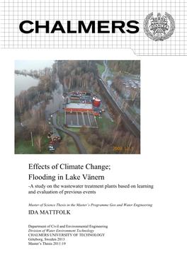 Flooding in Lake Vänern -A Study on the Wastewater Treatment Plants Based on Learning and Evaluation of Previous Events
