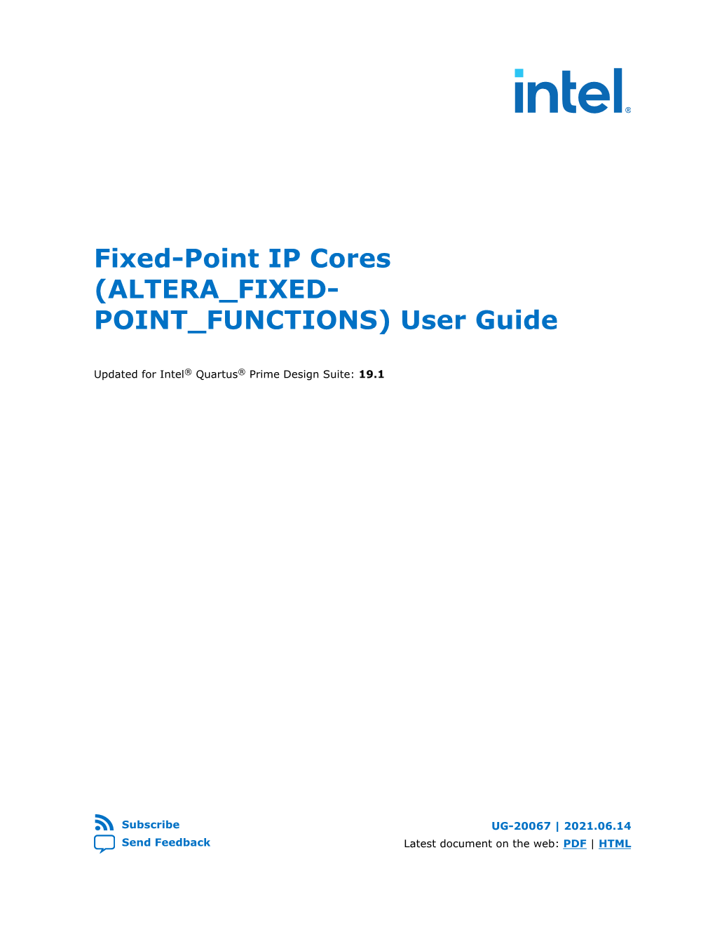 Fixed-Point IP Cores (ALTERA FIXED- POINT FUNCTIONS) User Guide