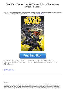 Download Ebook Star Wars: Dawn of the Jedi Volume 3