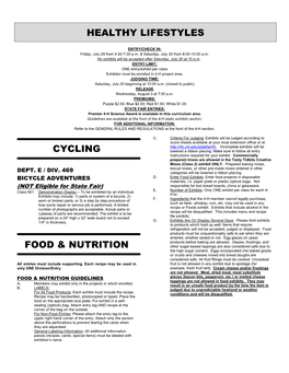 Healthy Lifestyles Cycling Food & Nutrition