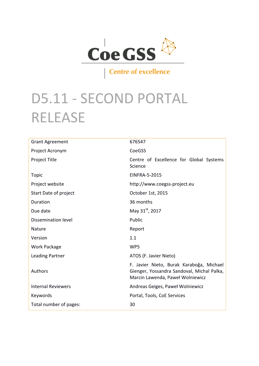 D5.11 Second Portal Release