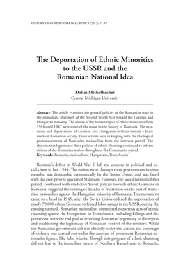 The Deportation of Ethnic Minorities to the USSR and the Romanian