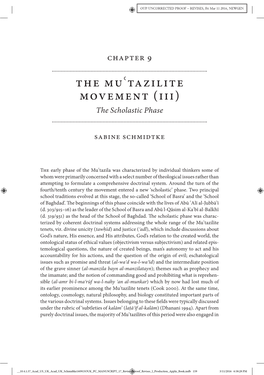 The Muʿtazilite Movement (III) the Scholastic Phase
