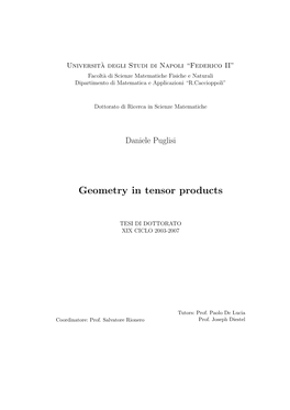 Geometry in Tensor Products