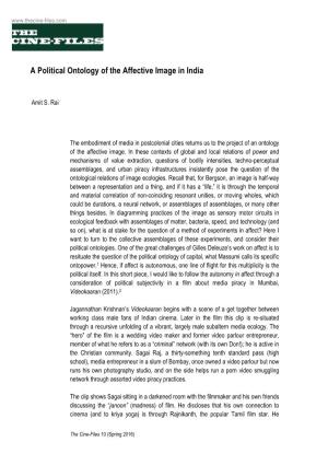 A Political Ontology of the Affective Image in India