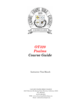 OT320 Psalms Course Guide