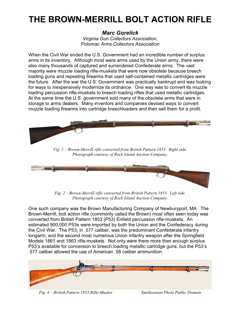 The Brown-Merrill Bolt Action Rifle