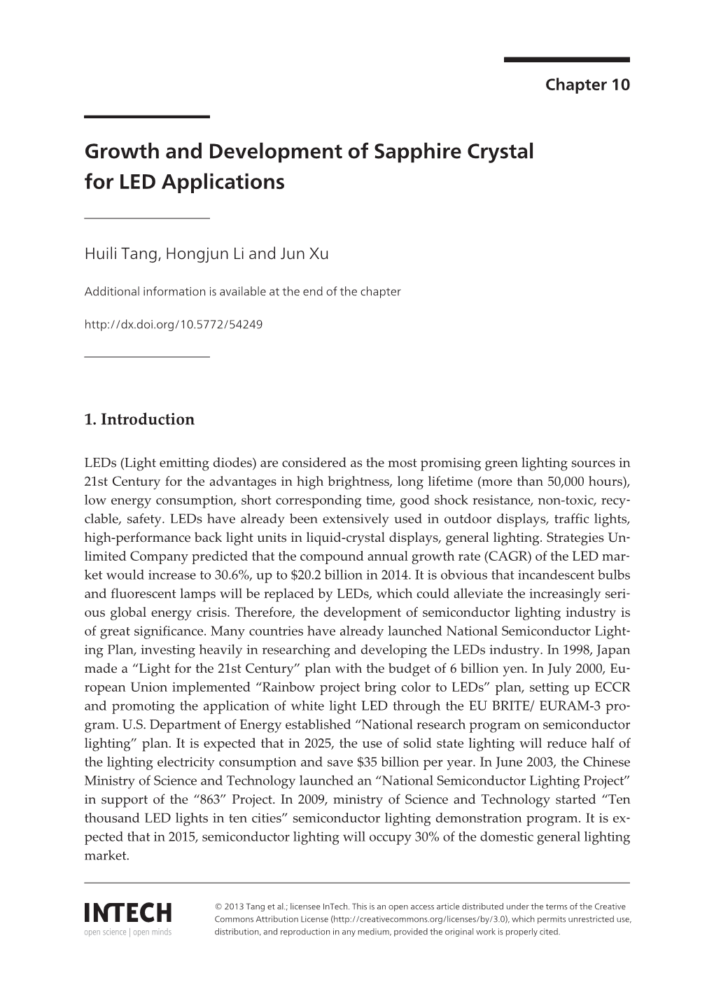 Growth and Development of Sapphire Crystal for LED Applications