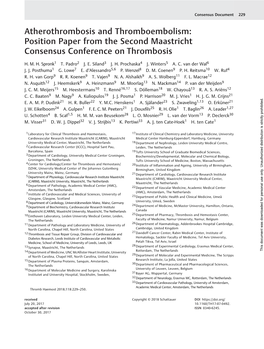 Position Paper from the Second Maastricht Consensus Conference on Thrombosis