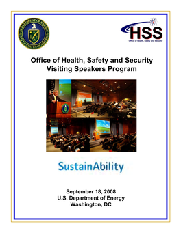 Office of Health, Safety and Security Visiting Speakers Program
