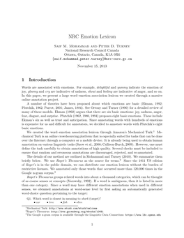NRC Emotion Lexicon