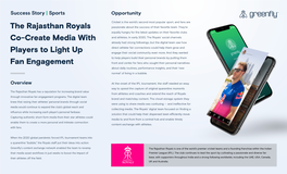 The Rajasthan Royals Co-Create Media with Players To